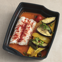 Dos de cabillaud rôti, sauce piquillos chorizo.webp