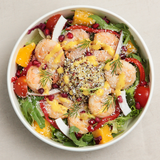 [006883*] Grande salade scampi aux saveurs exotiques