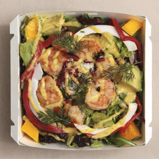 [006883*] Grande salade scampi aux saveurs exotiques