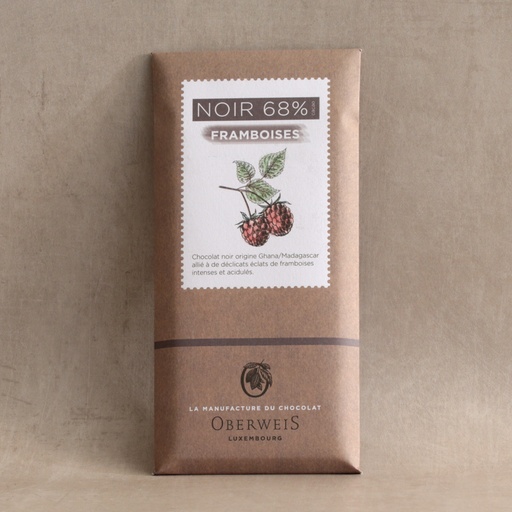 [007098*] Tafel aus feiner Zartbitterschokolade 70% mit Himbeeren - 90 g
