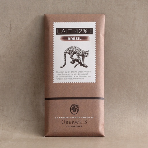 [007109*] Tafel aus Vollmilchschokolade Herkunft Brasilien 42% - 90 g 