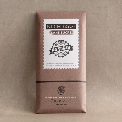[007120*] Dark chocolate bar without sugar 65% - 90 g
