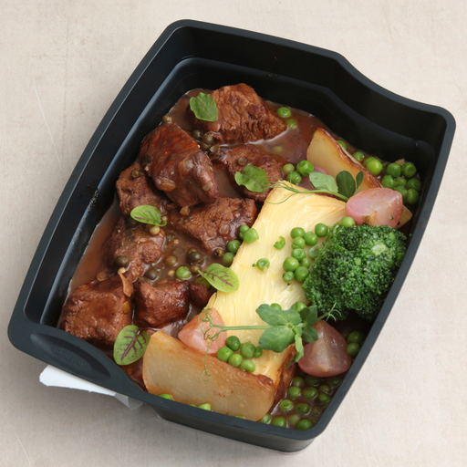 [007550*] Veal sauté with pepper sauce