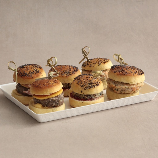 [012491*] Assortment of 6 mini burgers