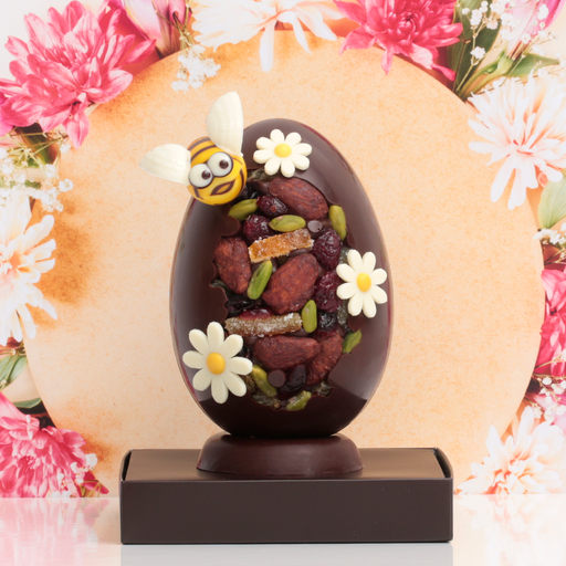 [014101*] Dark chocolate egg with nuts and dried fruits (small)