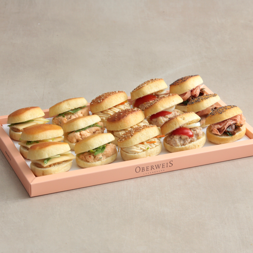 [014654*] Platter with mixed mini sandwiches 