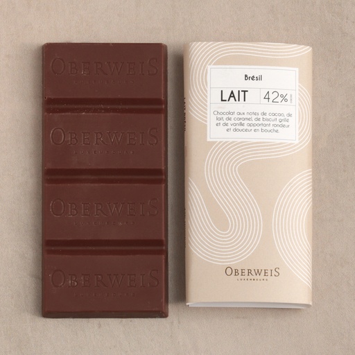 [002555*] Tablette 40g chocolat lait origine Brésil 42%