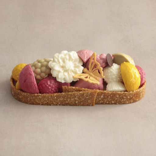 [000227*] Tarte glacée nougatine aux fruits